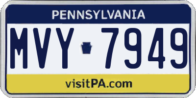 PA license plate MVY7949