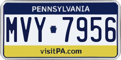 PA license plate MVY7956