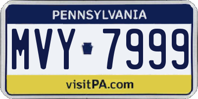 PA license plate MVY7999