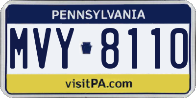 PA license plate MVY8110