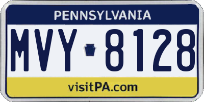 PA license plate MVY8128