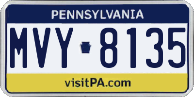 PA license plate MVY8135