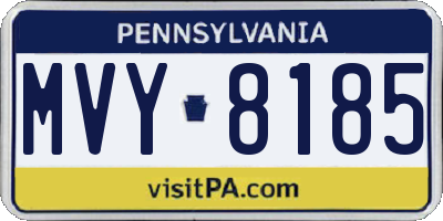 PA license plate MVY8185
