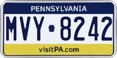 PA license plate MVY8242