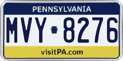 PA license plate MVY8276