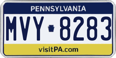PA license plate MVY8283