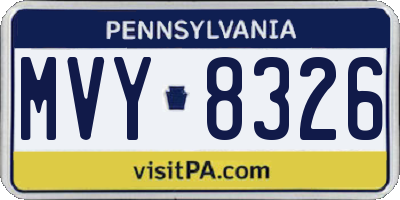 PA license plate MVY8326