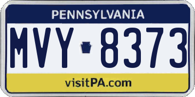 PA license plate MVY8373