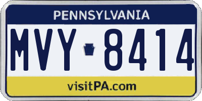 PA license plate MVY8414