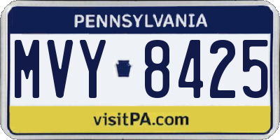 PA license plate MVY8425