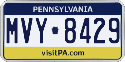 PA license plate MVY8429