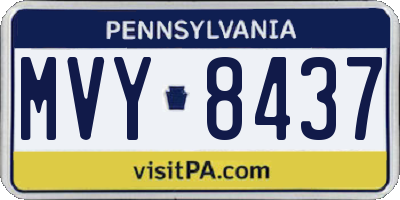 PA license plate MVY8437