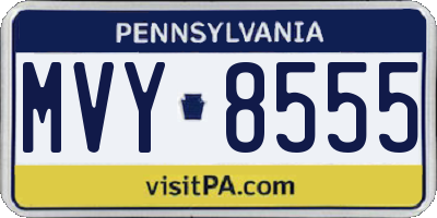PA license plate MVY8555
