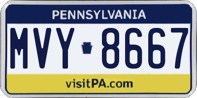 PA license plate MVY8667