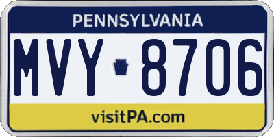 PA license plate MVY8706