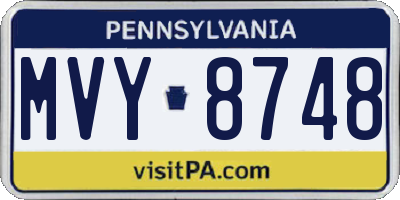 PA license plate MVY8748