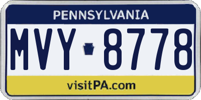 PA license plate MVY8778