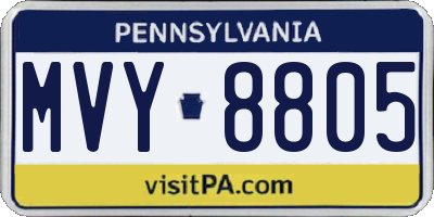 PA license plate MVY8805