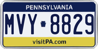 PA license plate MVY8829