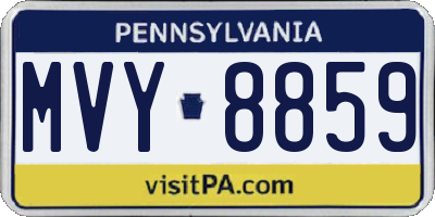 PA license plate MVY8859