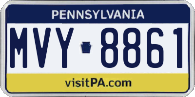 PA license plate MVY8861