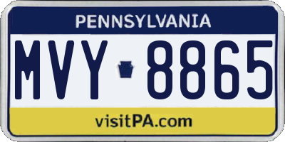 PA license plate MVY8865