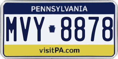 PA license plate MVY8878