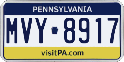 PA license plate MVY8917