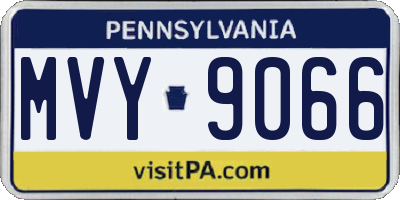 PA license plate MVY9066