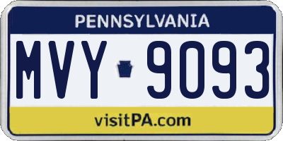 PA license plate MVY9093