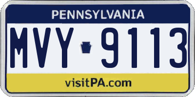 PA license plate MVY9113