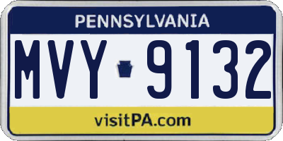 PA license plate MVY9132
