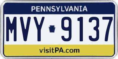 PA license plate MVY9137