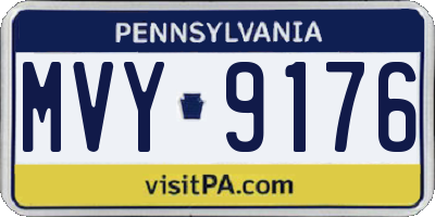 PA license plate MVY9176