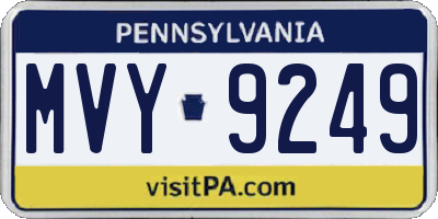PA license plate MVY9249