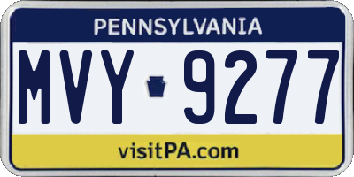 PA license plate MVY9277