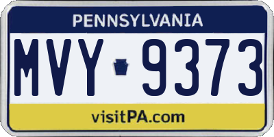 PA license plate MVY9373