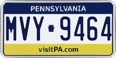 PA license plate MVY9464