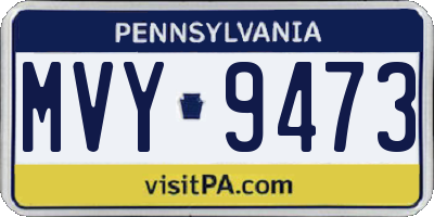 PA license plate MVY9473