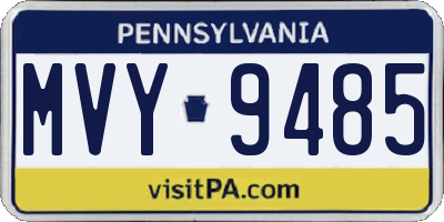 PA license plate MVY9485