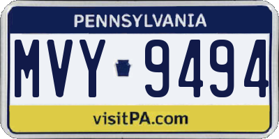 PA license plate MVY9494