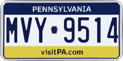 PA license plate MVY9514