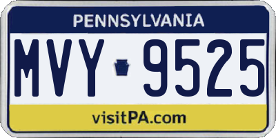 PA license plate MVY9525