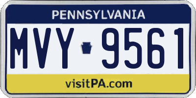 PA license plate MVY9561