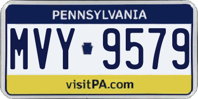 PA license plate MVY9579