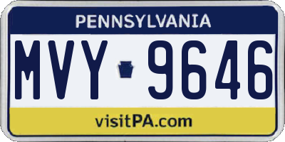 PA license plate MVY9646