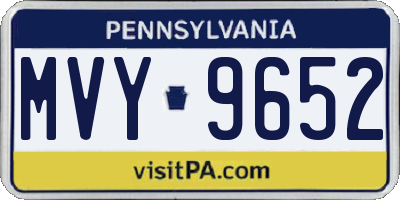 PA license plate MVY9652