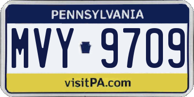 PA license plate MVY9709