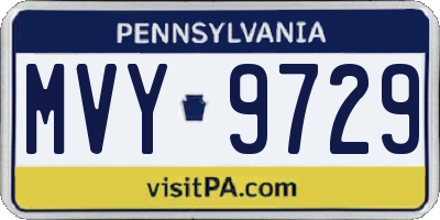 PA license plate MVY9729