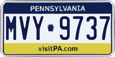 PA license plate MVY9737